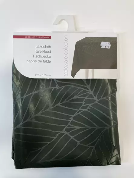 Pöytäliiina damaski musta 220x150cm - Pöytäliinat, tabletit ja esiliinat - 8720573297134 - 1