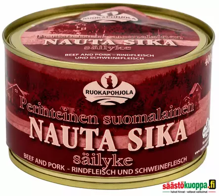 Ruokapohjola nauta-sikasäilyke 400g - Lihasäilykkeet ja riistasäilykkeet - 6430014430014 - 1