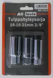 Tulppahylsysarja 16-18-21 mm, 3/8", 3-os - 3/8 Hylsyt - 6430032153094 - 1