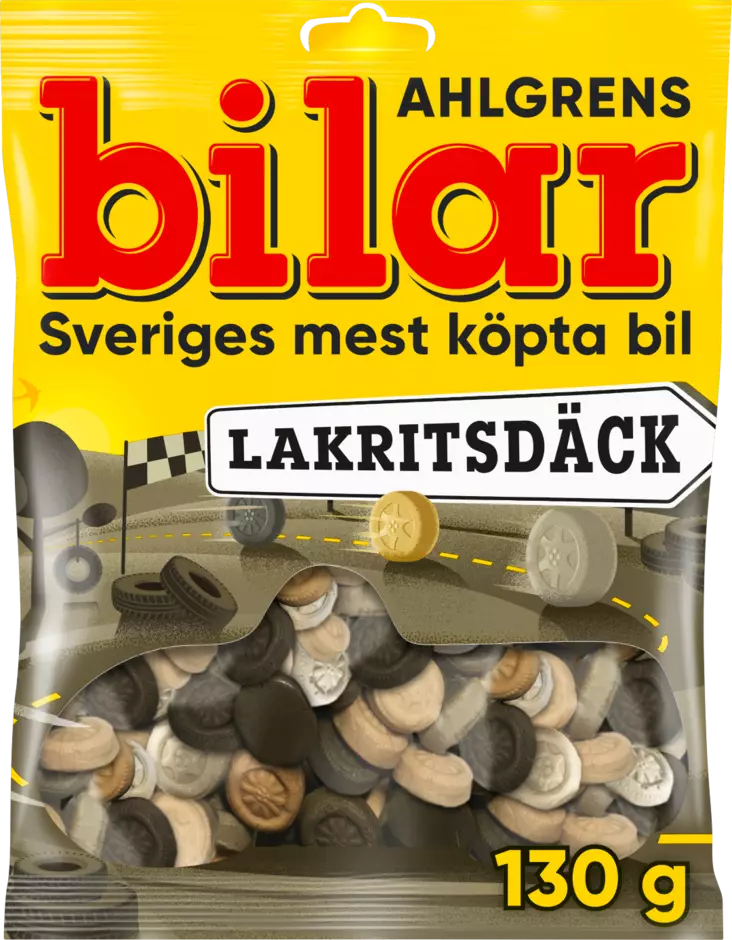 Ahlgrens bilar lakritsdäck 130g - Makeiset - 7310350136254 - 1