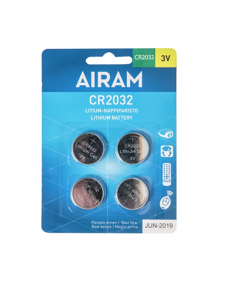 Airam litiumparisto CR2032 4kpl - Nappiparistot - 6435200215024 - 2