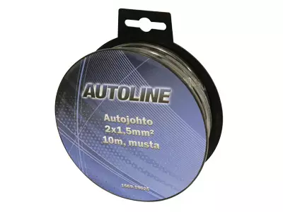 Autojohto 2x1.5mm² 10m, musta - Asennusjohdot ja kaapelit - 6438255190254 - 1