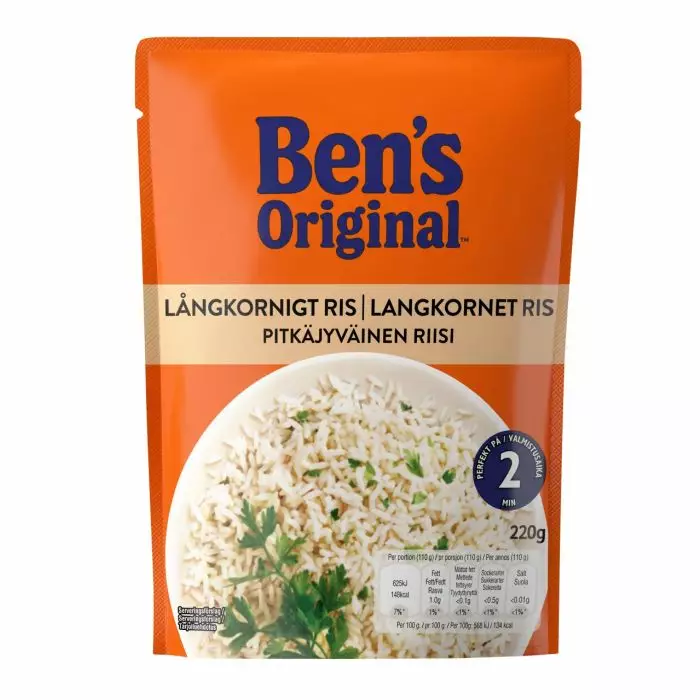 BEN´S ORIGINAL PITKÄJYVÄINEN RIISI 220G - Pastat, riisit ja jauhot - 3487400006264 - 1