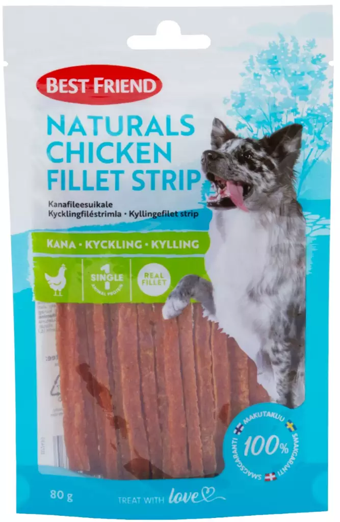 Best Friend Naturals kanafileesuikale 80 g - Koiran herkut - 5700551172434 - 1