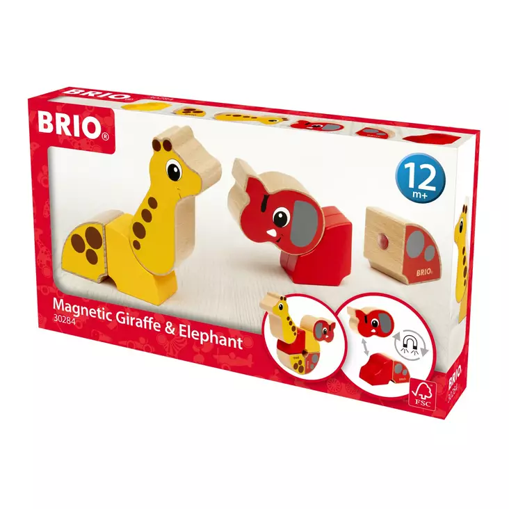 Brio Magneettinen norsu ja kirahvi +12m - Vauvan lelut - 7312350302844 - 1