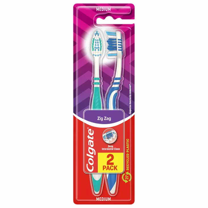 Colgate ZigZag medium hammasharja 2kpl - Hammasharjat - 8714789158754 - 1