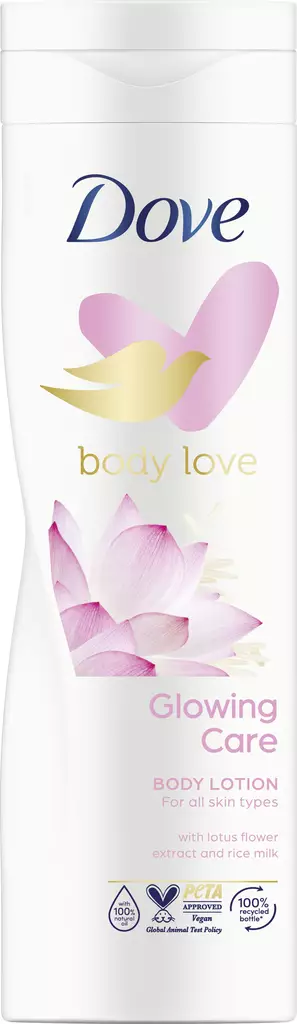 Dove vartalovoide Glowing Lotus 250ml - Vartalo- ja kuorintavoiteet - 8710908777004 - 1