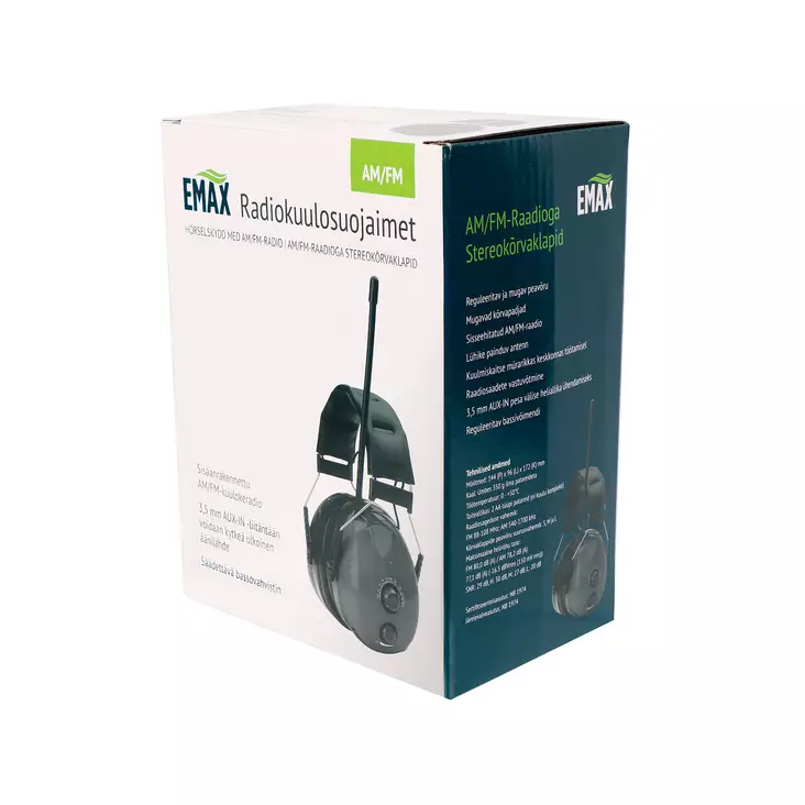 Emax Radiokuulosuojaimet AM/FM AUX - Henkilösuojaimet - 6430039732674 - 1
