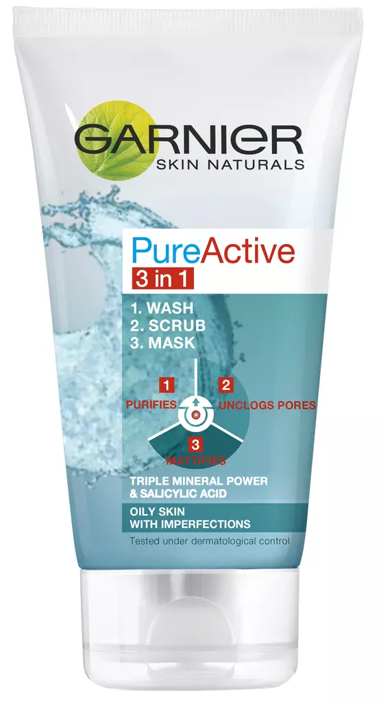 Garnier Skin Active 3in1 puhdistusnaamio - Kasvonaamiot - 3600540710574 - 1