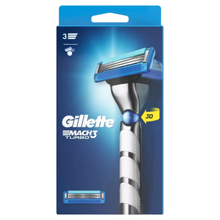 Gillette Mach3 Turbo partahöylä + 2 terä - Partahöylät ja -terät - 7702018596744 - 1