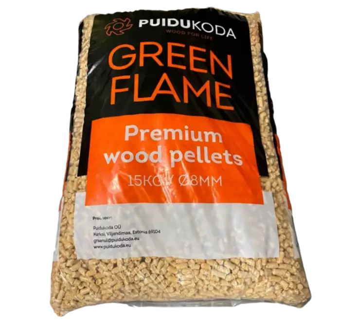 Green flame pelletti 15kg 8mm - Pelletit, briketit ja polttopuut - 4742587000054 - 1