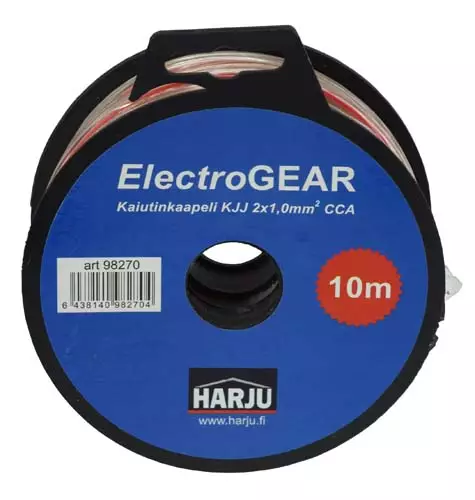 Harju kaiutinkaapeli KJJ 2x1,0mm² 10m - Asennuskaapelit ja sähköjohdot - 6438140982704 - 1