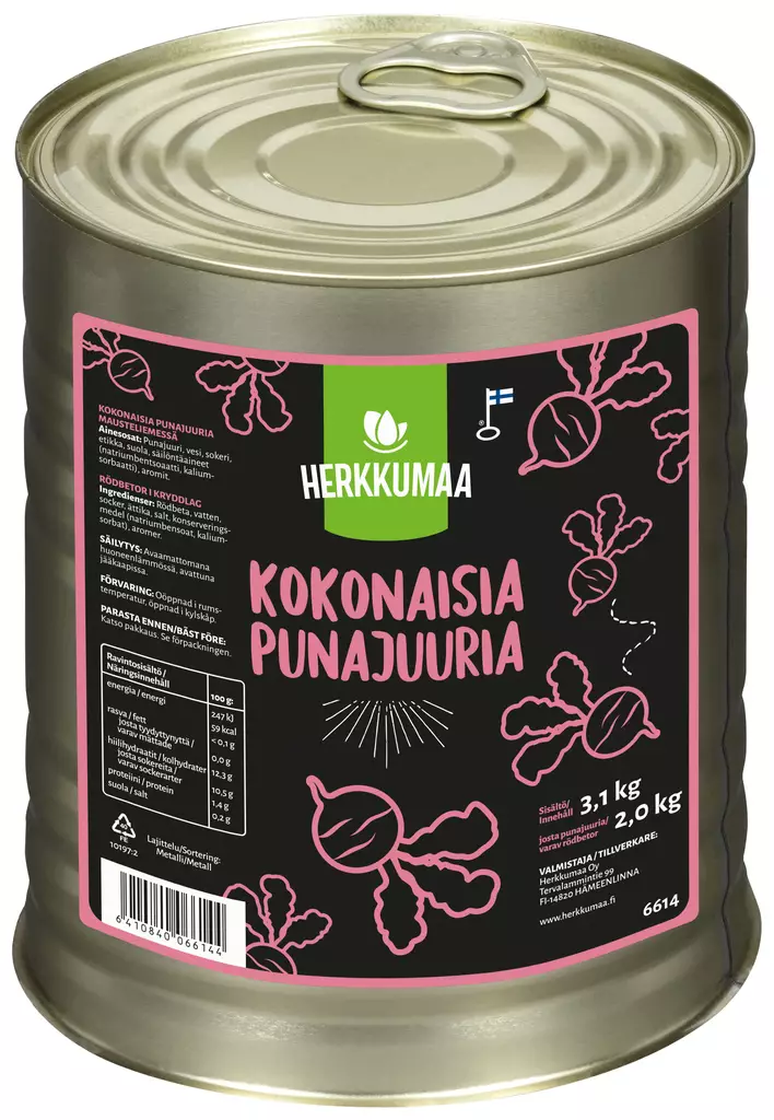 Herkkumaa punajuuri kokonainen 3,1kg - Elintarvikkeet - 6410840066144 - 1