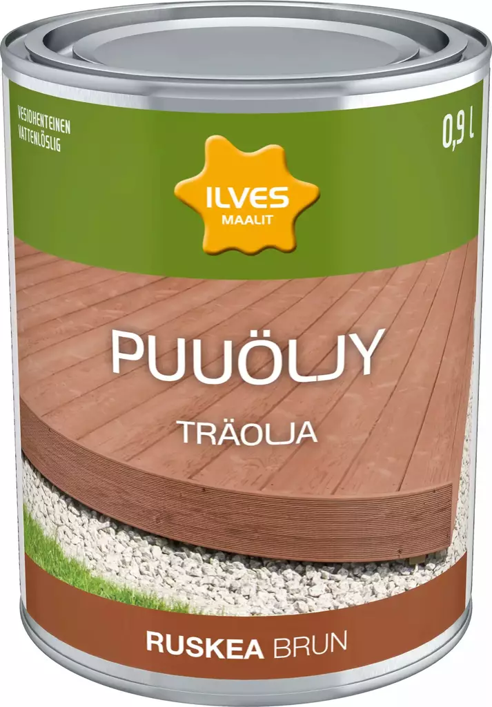 Ilves Puuöljy Ruskea Vesiohenteinen 0,9L - Puuöljyt - 6430026958964 - 1