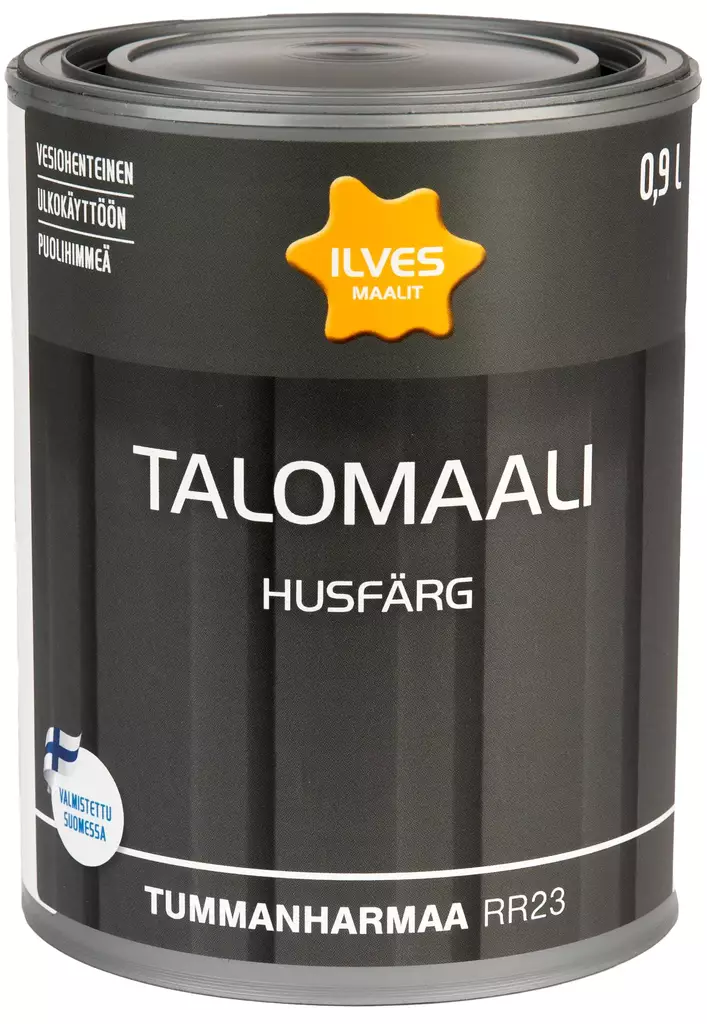 Ilves Talomaali Tummanharmaa RR23 0,9L - Talomaalit - 6430026954874 - 1