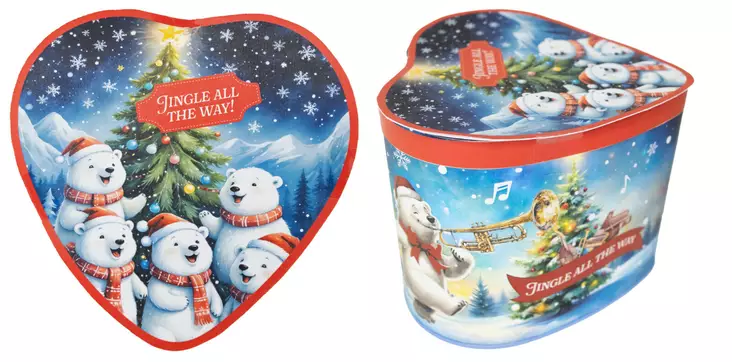 Joulukarkki choco tinarasia sydän - Joulumakeiset - 8713305820304 - 1