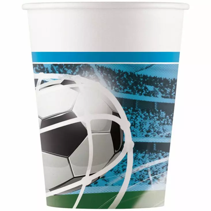 Kertakäyttömuki kartonki Soccer Fans 200 ml 8 kpl - Kertakäyttömukit - 5201184937464 - 1