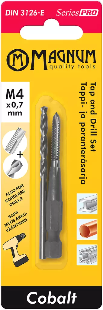 Kierretappi ja poranterä M4 - Kierretyökalut - 6418868968044 - 1