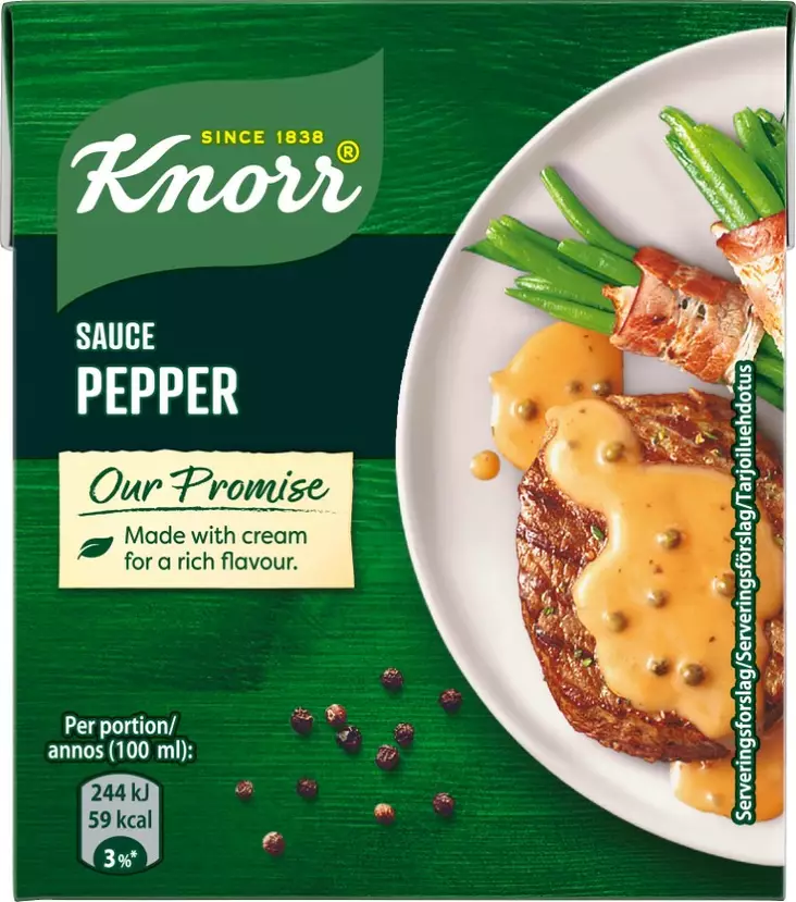 KNORR PEPPER SAUCE 300ML - Kuivaruoka-aineet, keitot ja kastikkeet - 8714100695814 - 1