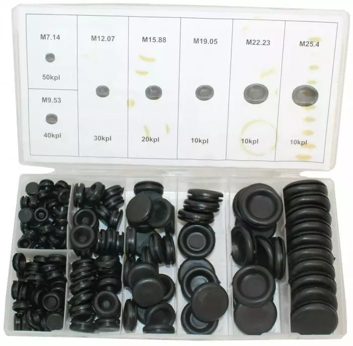 Kumitulppalajitelma 170-os. - Muut kiinnitystarvikkeet ja lajitelmat - 6430074696344 - 1