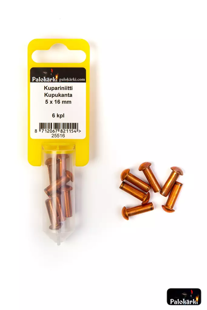 Kupariniitti kupukanta 5X16mm 6kpl - Niitit ja hakaset - 8712067821154 - 1
