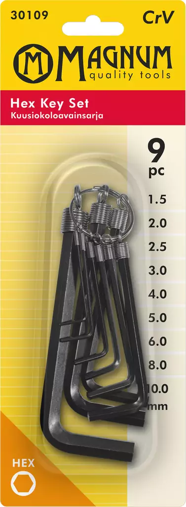 Kuusiokoloavainsarja 1,5-10mm - Käsityökalut - 6418868301094 - 1