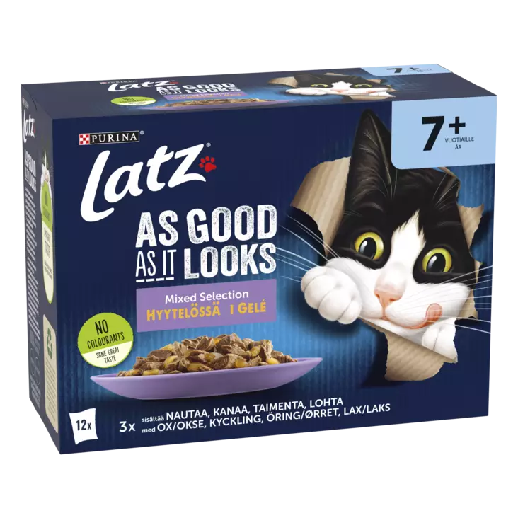 Latz Agail Senior mix 12X85G hyytelössä - Kissan märkäruoat - 8445290599094 - 1