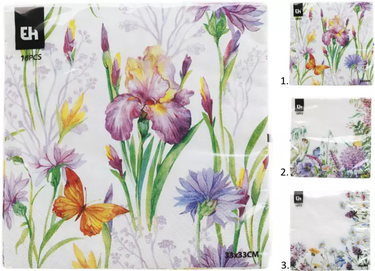 Lautasliina 33x33cm, lajitelma - Lautasliinat - 8721037422154 - 1