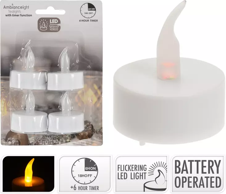 Led-tuikkukynttilä 4kpl - Led-kynttilät - 8719202840964 - 1
