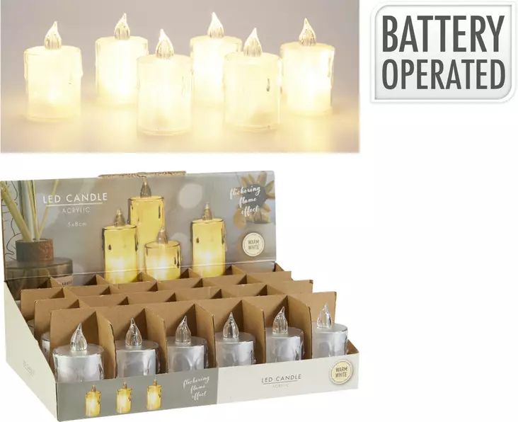 Led kynttilä 8cm läpihohtava - Led-kynttilät - 8721037621434 - 1