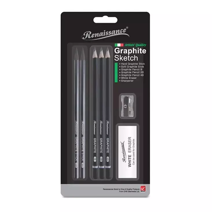 Luonnostelusetti 7-osainen - Puuvärikynät ja liidut - 8851907198404 - 1