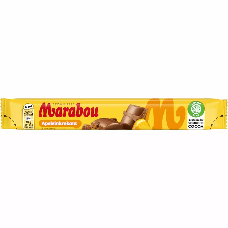 Marabou apelsin krokant 43g - Koirat - 7622201513184 - 1