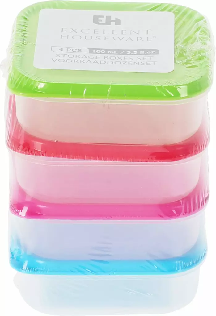 Minirasiat värikansi 100ml 4kpl/pkt - Ruoansäilytysastiat - 8720573157674 - 1