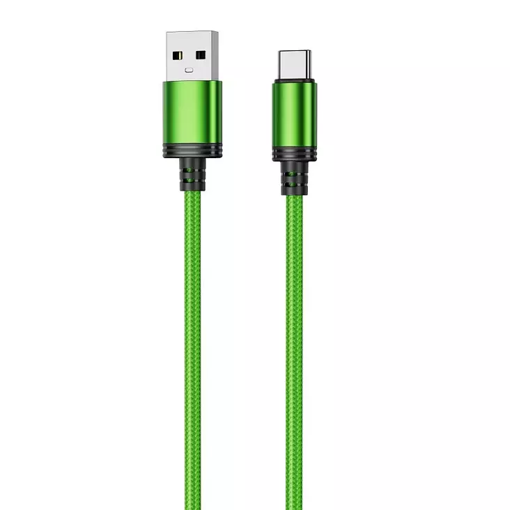 Punottu kaapeli USB-A -> USB-C, 30W, 480 Mbps, 1m, limevihreä - Puhelintarvikkeet ja laturit - 6430076525154 - 1