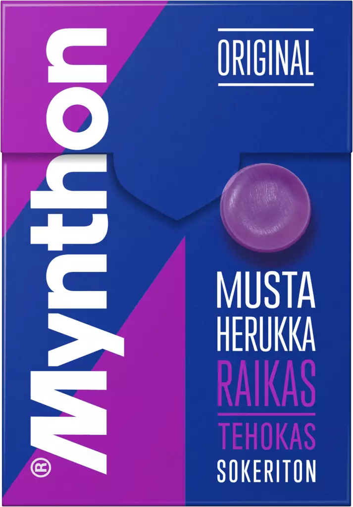 Mynthon Mustaherukka sokeriton 85g - Karkit - 6420256016114 - 1