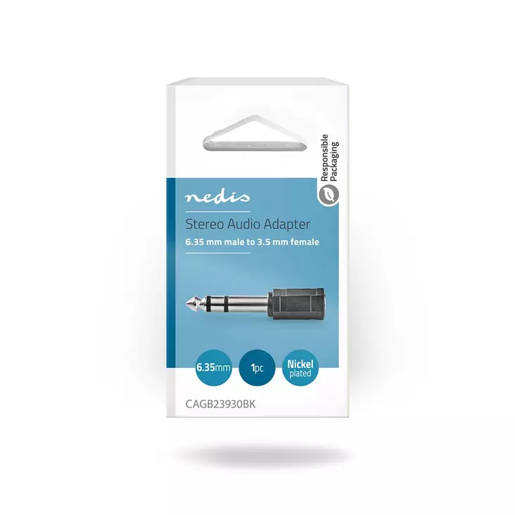Nedis 3.5mm - 6.35mm stereoäänisovitin - Audiokaapelit - 5412810288274 - 1