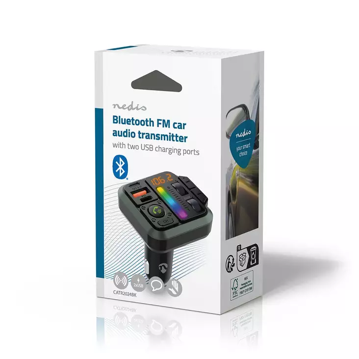 Nedis FM-lähetin Bluetooth PD 18/24w - Muut sisätilantarvikkeet - 5412810451814 - 1