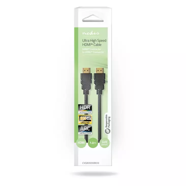 Nedis HDMI Kaapeli 1m 8K/60Hz - Näyttökaapelit - 5412810304134 - 1