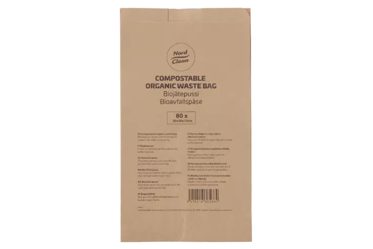 Nord clean biojätepussi 80kpl paperinen - Biojätepussit - 6410416365664 - 3