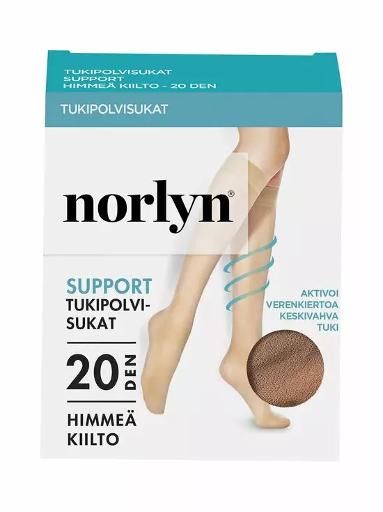 Norlyn Support 20den tukipolvisukat powder 36-41 - Naisten sukat ja sukkahousut - 7028413006474 - 1