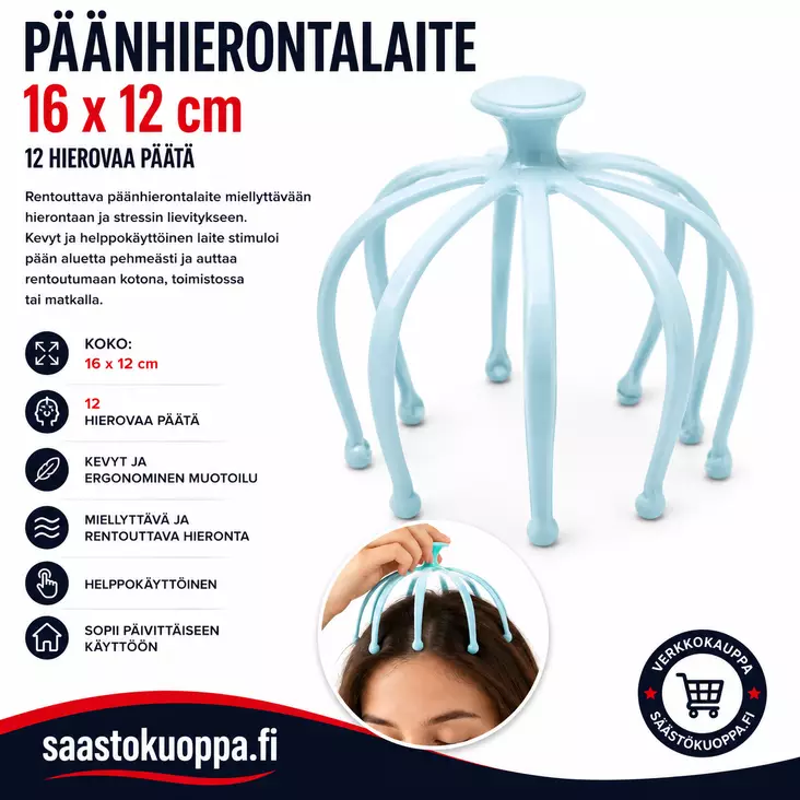 Päänhierontalaite 16x12cm - Vanutuotteet - 6438506015794 - 1