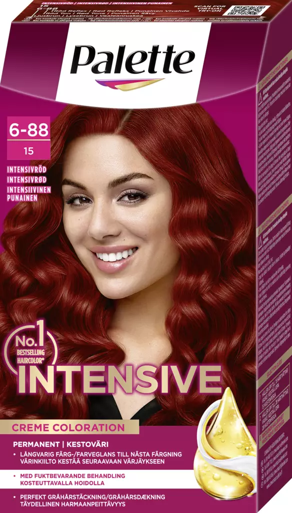 Palette 6-88 Ruby Red kestoväri - Hiusvärit - 7332531123044 - 1