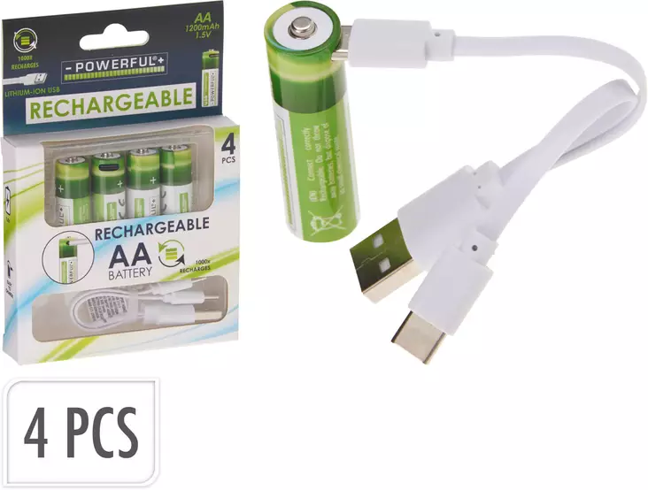 Paristo AA ladattava usb-c - Ladattavat paristot ja paristolaturit - 8721037658874 - 1