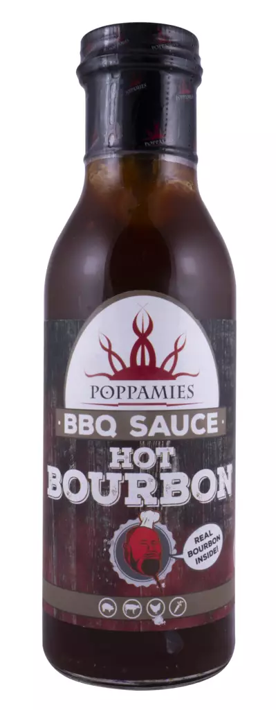 Poppamies BBQ Sauce Hot Bourbon 410g - Majoneesit,maustekastikkeet ja tahnat - 6430034015314 - 1