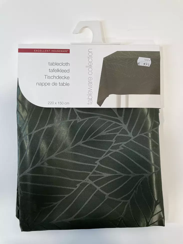 Pöytäliiina damaski musta 220x150cm - Pöytäliinat, tabletit ja esiliinat - 8720573297134 - 1