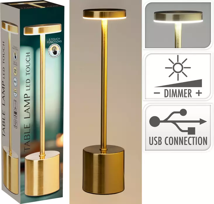 Pöytävalaisin kulta 8x34cm - Pöytävalaisimet - 8721037583534 - 1