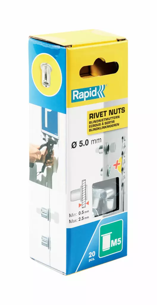 Rapid Niittimutteri M5 20kpl RP110:lle - Niitit ja hakaset - 4051661021084 - 1