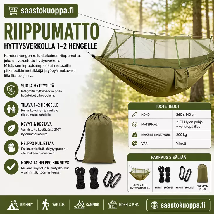 RIIPPUMATTO HYTTYSVERKOLLA - Teltat - 6438159999274 - 1