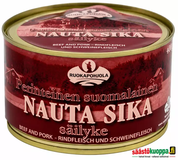 Ruokapohjola nauta-sikasäilyke 400g - Lihasäilykkeet ja riistasäilykkeet - 6430014430014 - 1