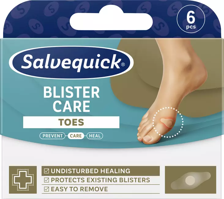 Salvequick Blister Care Toes rakkolaastari 6kpl - Desifiointi ja laastarit - 7340213302694 - 1